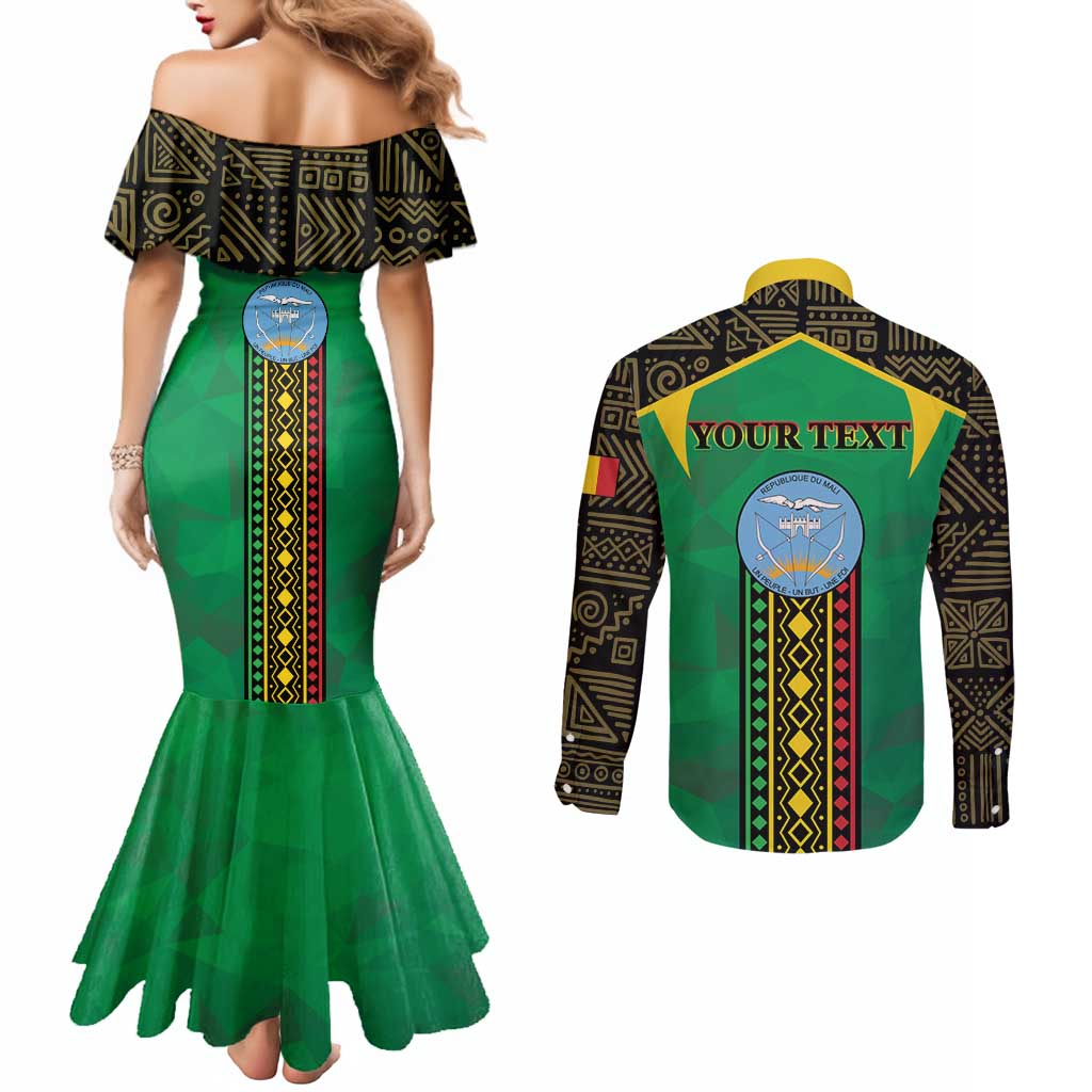 Mali Couples Matching Mermaid Dress and Long Sleeve Button Shirt Mali ka Fasojamana