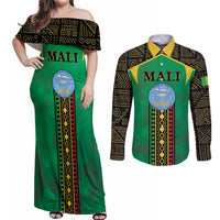 Mali Couples Matching Off Shoulder Maxi Dress and Long Sleeve Button Shirt Mali ka Fasojamana - Wonder Print Shop
