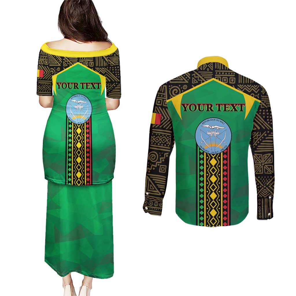 Mali Couples Matching Puletasi and Long Sleeve Button Shirt Mali ka Fasojamana - Wonder Print Shop
