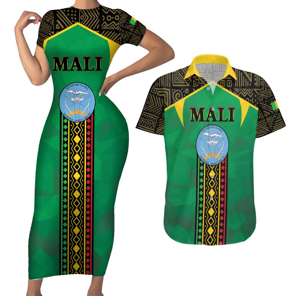 Mali Couples Matching Short Sleeve Bodycon Dress and Hawaiian Shirt Mali ka Fasojamana - Wonder Print Shop