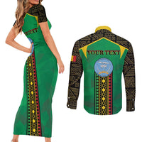 Mali Couples Matching Short Sleeve Bodycon Dress and Long Sleeve Button Shirt Mali ka Fasojamana - Wonder Print Shop