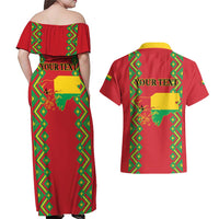 Guinea-Bissau Couples Matching Off Shoulder Maxi Dress and Hawaiian Shirt Unidade Luta Progresso - Wonder Print Shop