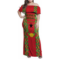 Guinea-Bissau Family Matching Off Shoulder Maxi Dress and Hawaiian Shirt Unidade Luta Progresso - Wonder Print Shop