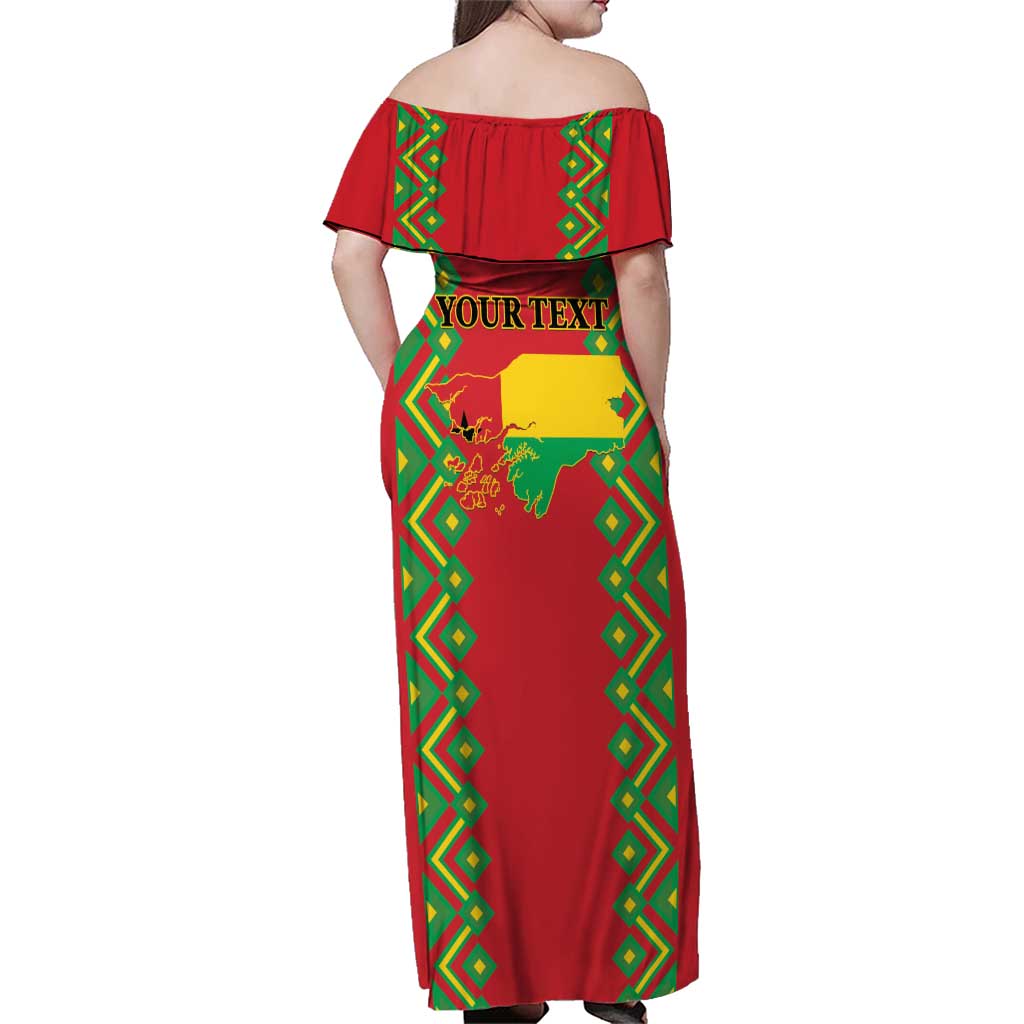 Guinea-Bissau Family Matching Off Shoulder Maxi Dress and Hawaiian Shirt Unidade Luta Progresso - Wonder Print Shop