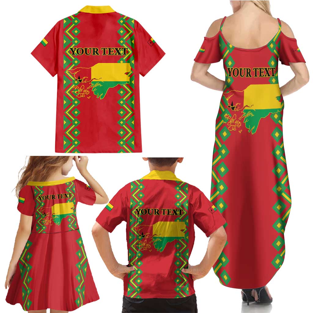 Guinea-Bissau Family Matching Summer Maxi Dress and Hawaiian Shirt Unidade Luta Progresso - Wonder Print Shop