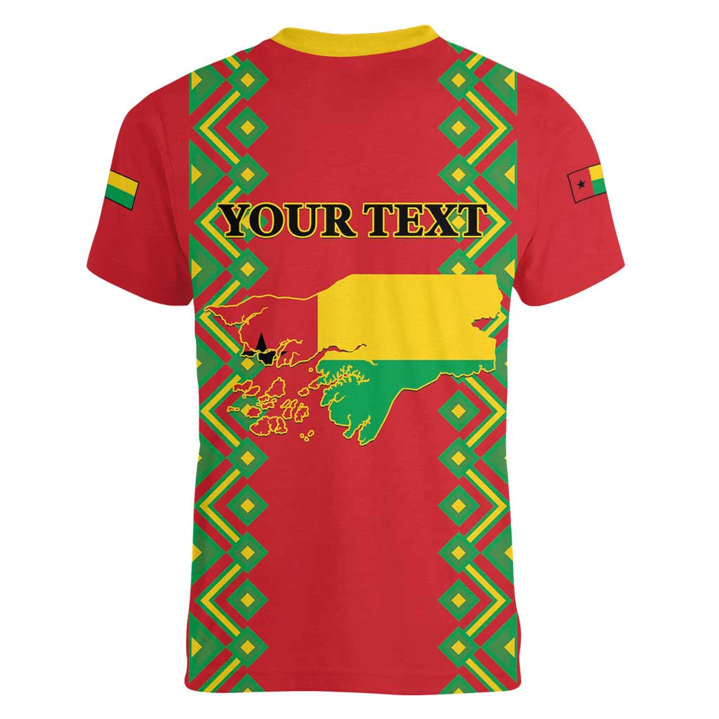 Guinea-Bissau Women V-Neck T-Shirt Unidade Luta Progresso - Wonder Print Shop