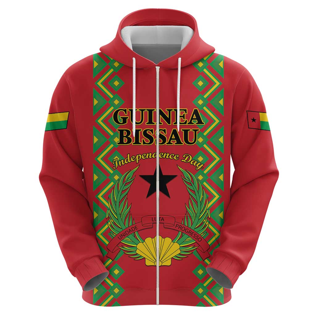 Guinea-Bissau Zip Hoodie Unidade Luta Progresso - Wonder Print Shop