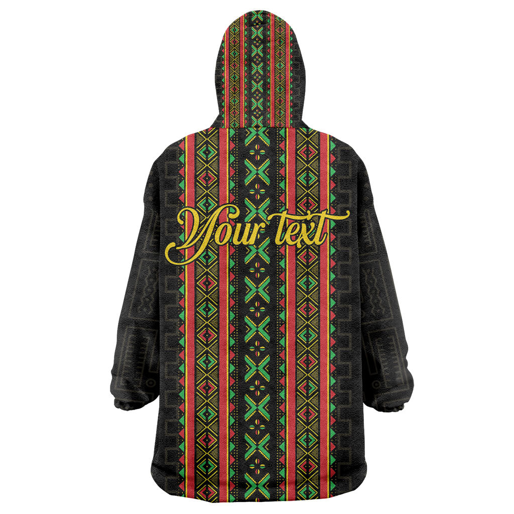 Personalized Mali Bogolanfini African Pattern Kid Wearable Blanket Hoodie