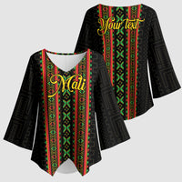 Personalized Mali Bogolanfini African Pattern Kimono Sleeve Blouse