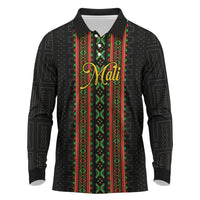 Personalized Mali Bogolanfini African Pattern Long Sleeve Polo Shirt