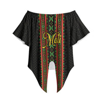Personalized Mali Bogolanfini African Pattern Off Shoulder Wrap Waist Top