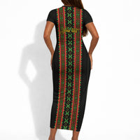 Personalized Mali Bogolanfini African Pattern Short Sleeve Bodycon Dress