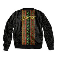 Personalized Mali Bogolanfini African Pattern Sleeve Zip Bomber Jacket