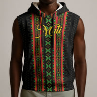 Personalized Mali Bogolanfini African Pattern Sleeveless Hoodie
