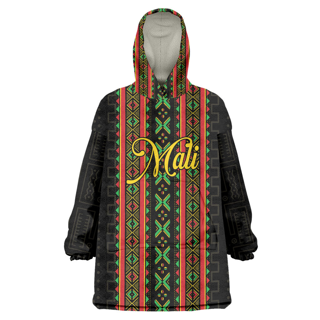 Personalized Mali Bogolanfini African Pattern Wearable Blanket Hoodie