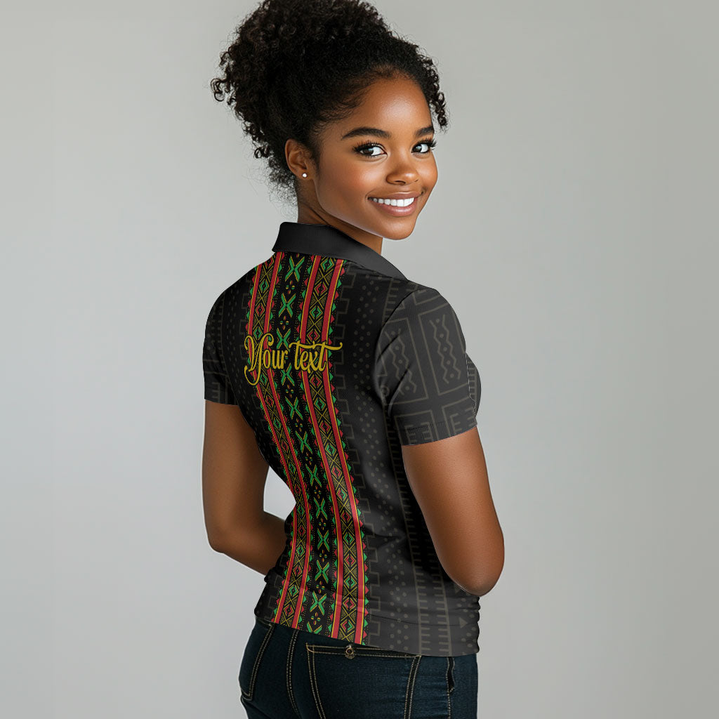 Personalized Mali Bogolanfini African Pattern Women Polo Shirt