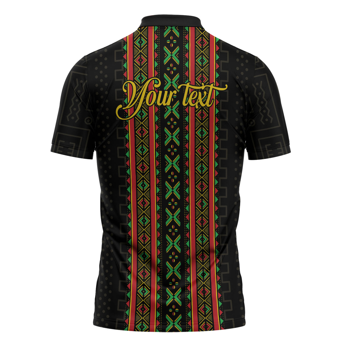 Personalized Mali Bogolanfini African Pattern Zipper Polo Shirt