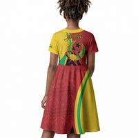 Personalized Guinea-Bissau Kid Short Sleeve Dress Happy Independence Day