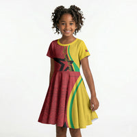 Personalized Guinea-Bissau Kid Short Sleeve Dress Happy Independence Day
