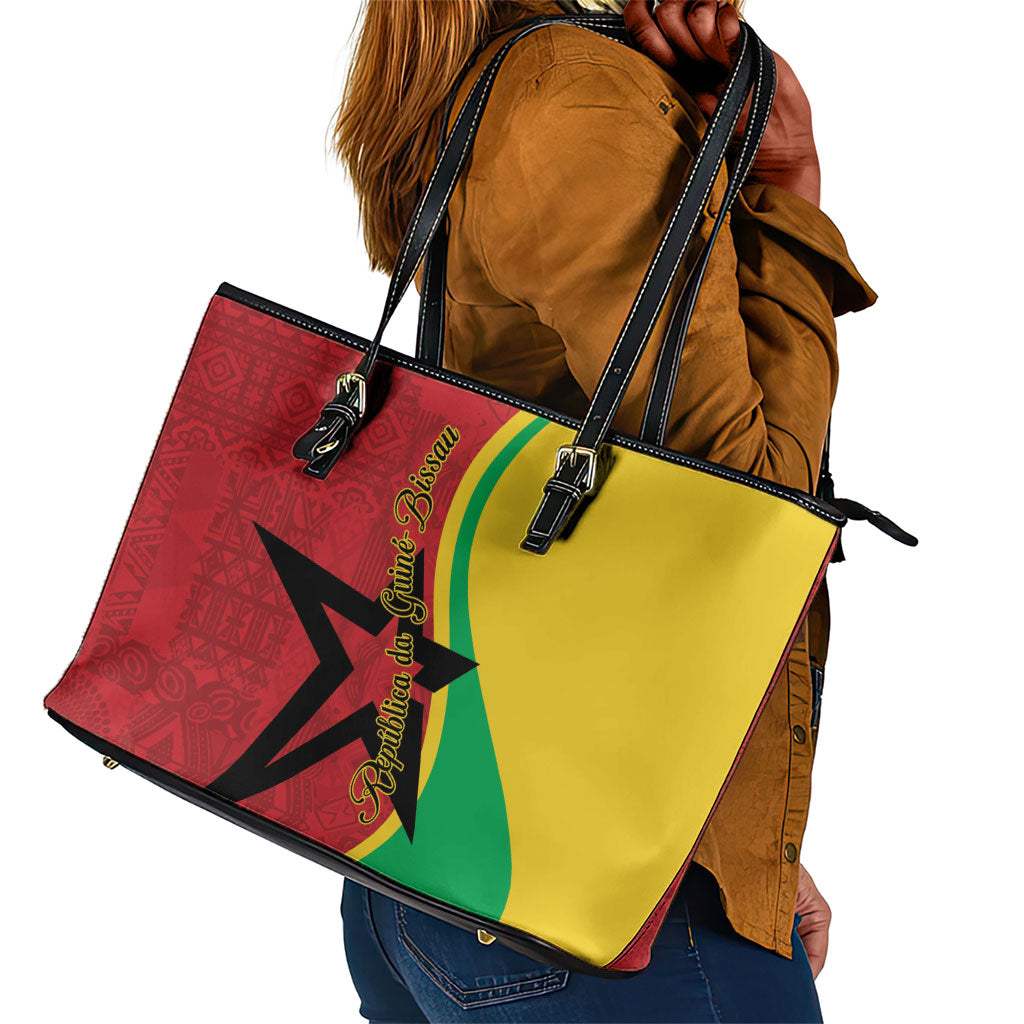 Guinea-Bissau Leather Tote Bag Happy Independence Day
