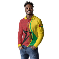 Personalized Guinea-Bissau Long Sleeve Polo Shirt Happy Independence Day