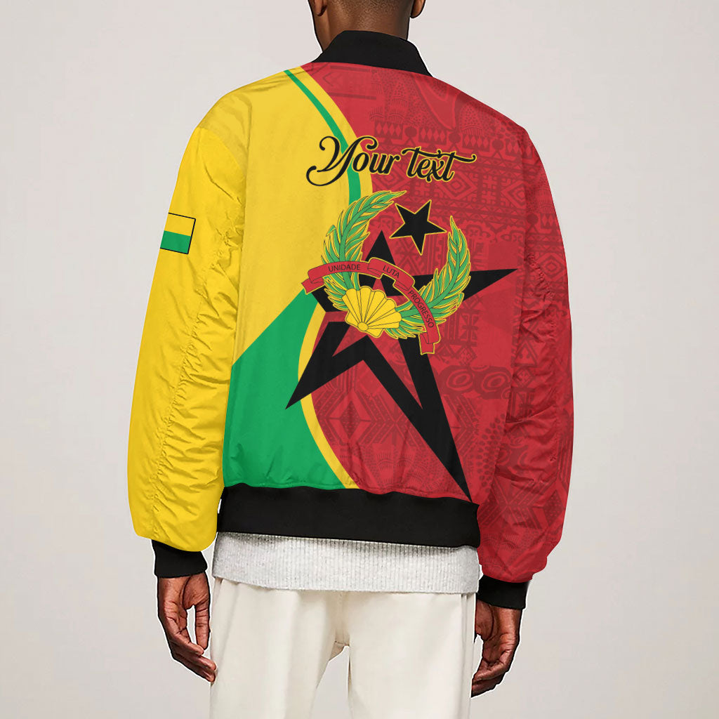Personalized Guinea-Bissau Sleeve Zip Bomber Jacket Happy Independence Day