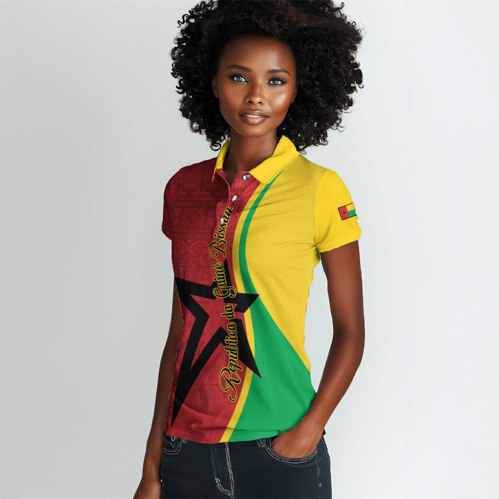 Personalized Guinea-Bissau Women Polo Shirt Happy Independence Day