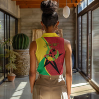 Personalized Guinea-Bissau Women Sleeveless Polo Shirt Happy Independence Day