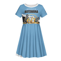 Personalized Botswana 2026 Kid Short Sleeve Dress 60th Anniversary