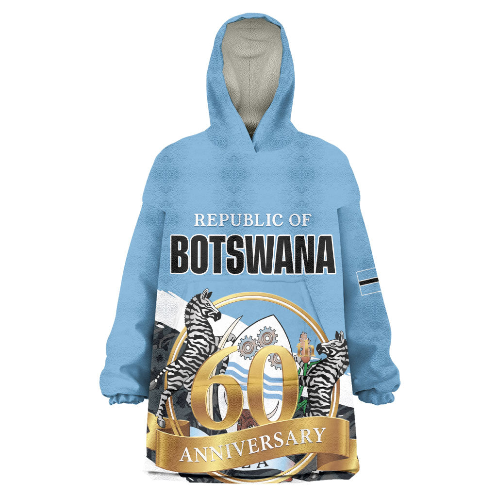 Personalized Botswana 2026 Kid Wearable Blanket Hoodie 60th Anniversary