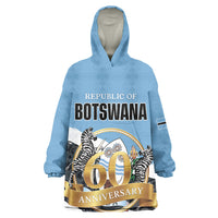 Personalized Botswana 2026 Kid Wearable Blanket Hoodie 60th Anniversary