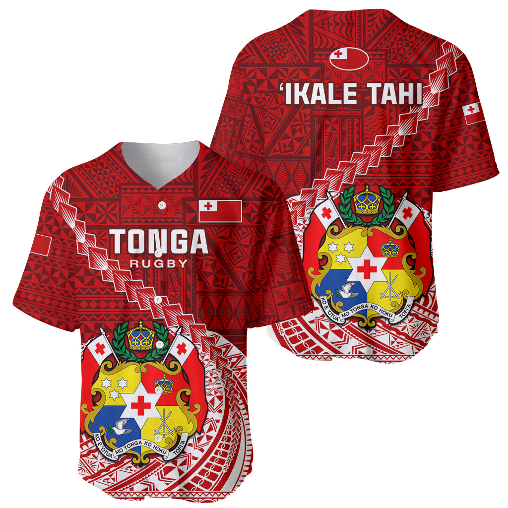 Tonga Rugby Baseball Jersey Tongan Ngatu Pattern White Version - Wonder Print Shop