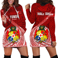 Tonga Rugby Hoodie Dress Tongan Ngatu Pattern White Version - Wonder Print Shop