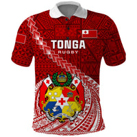 Tonga Rugby Polo Shirt Tongan Ngatu Pattern White Version - Wonder Print Shop