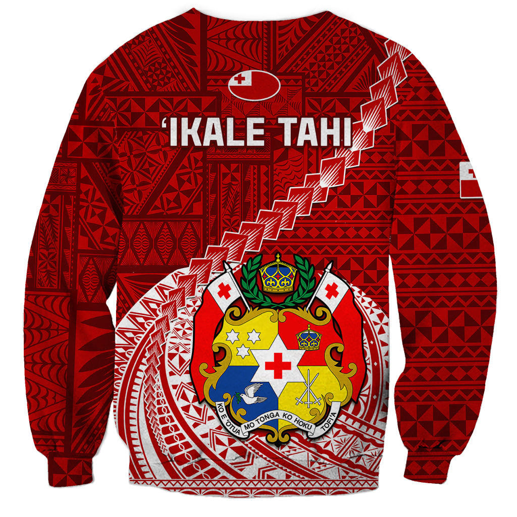 Tonga Rugby Sweatshirt Tongan Ngatu Pattern White Version - Wonder Print Shop