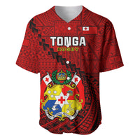 Tonga Rugby Baseball Jersey Tongan Ngatu Pattern Black Version - Wonder Print Shop