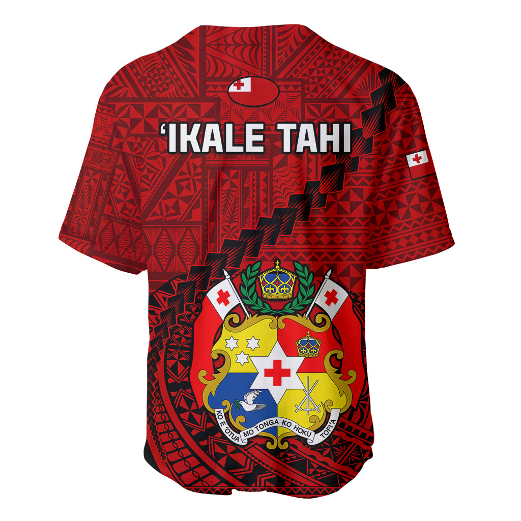 Tonga Rugby Baseball Jersey Tongan Ngatu Pattern Black Version - Wonder Print Shop