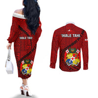 tonga-rugby-couples-matching-off-the-shoulder-long-sleeve-dress-and-long-sleeve-button-shirts-tongan-ngatu-pattern-black-version