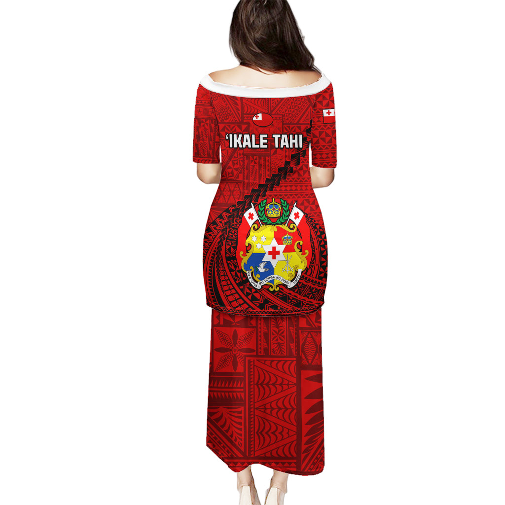 Tonga Rugby Puletasi Tongan Ngatu Pattern Black Version - Wonder Print Shop