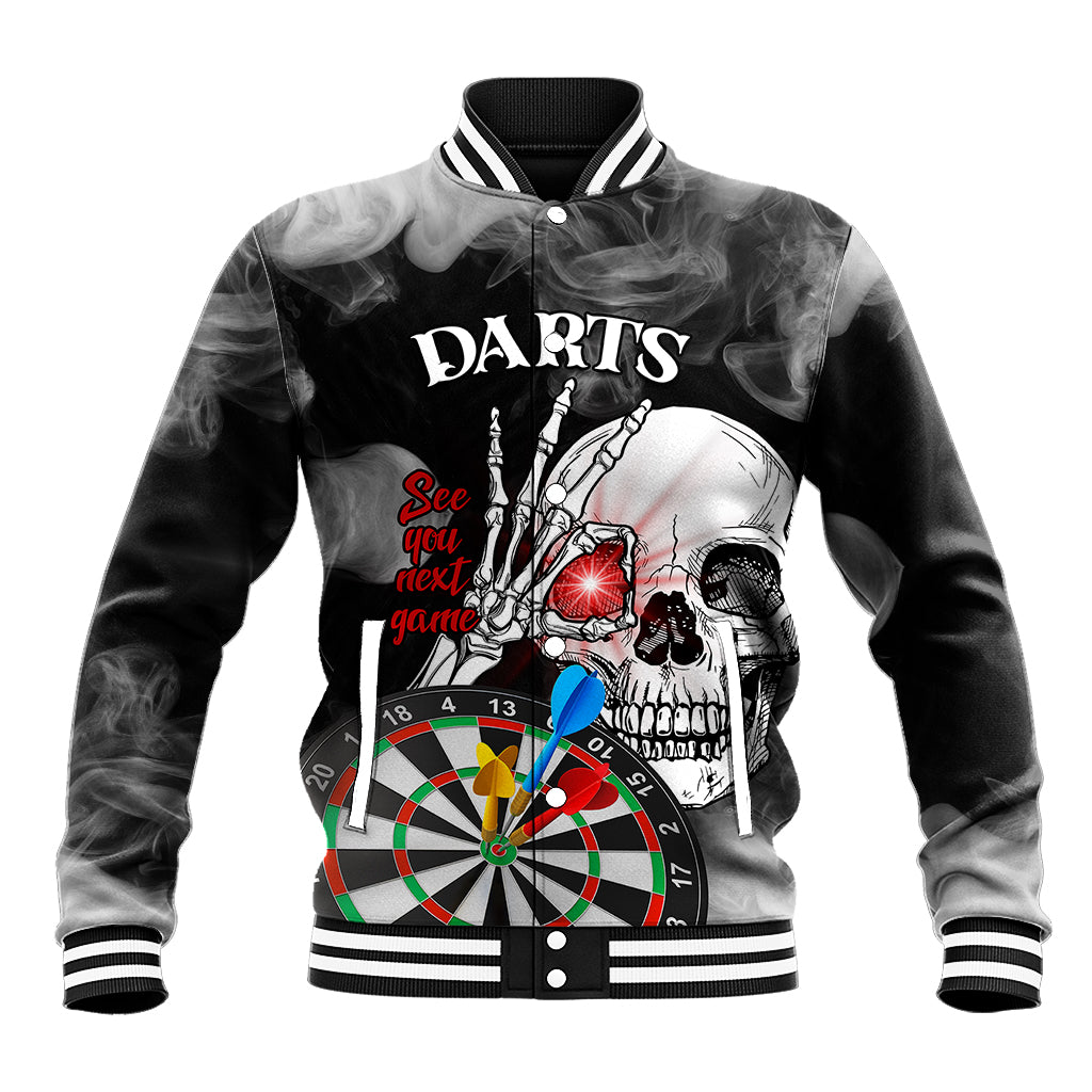 Personalised Skull Darts Baseball Jacket See You Next Game - Wonder Print Shop