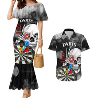 Personalised Skull Darts Couples Matching Mermaid Dress and Hawaiian Shirt See You Next Game - Wonder Print Shop