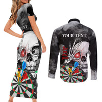 Personalised Skull Darts Couples Matching Short Sleeve Bodycon Dress and Long Sleeve Button Shirts See You Next Game - Wonder Print Shop