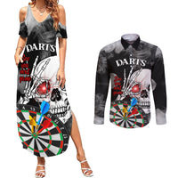 Personalised Skull Darts Couples Matching Summer Maxi Dress and Long Sleeve Button Shirts See You Next Game - Wonder Print Shop