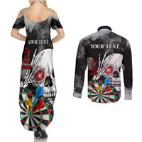 Personalised Skull Darts Couples Matching Summer Maxi Dress and Long Sleeve Button Shirts See You Next Game - Wonder Print Shop