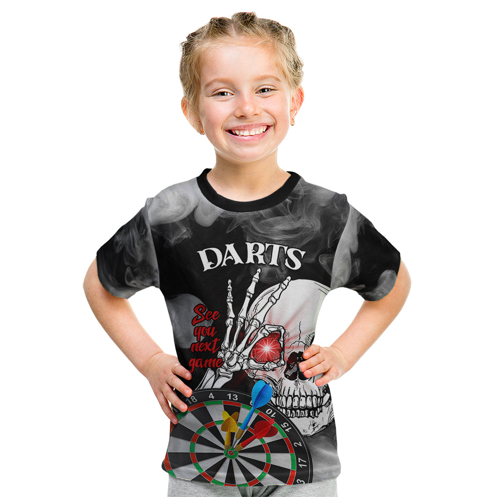 Personalised Skull Darts Kid T Shirt See You Next Game - Wonder Print Shop