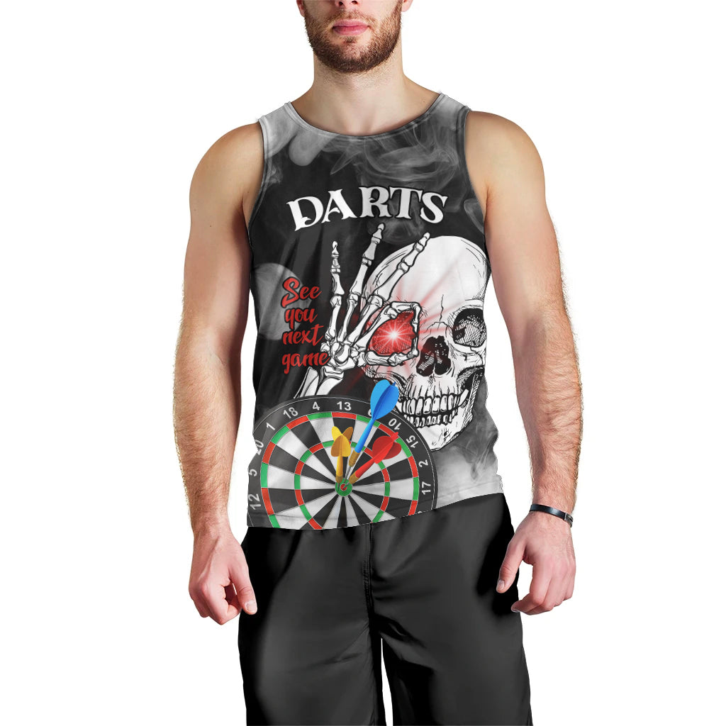 Personalised Skull Darts Men Tank Top See You Next Game - Wonder Print Shop