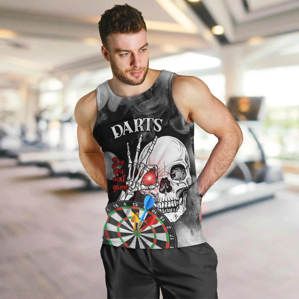 Personalised Skull Darts Men Tank Top See You Next Game - Wonder Print Shop