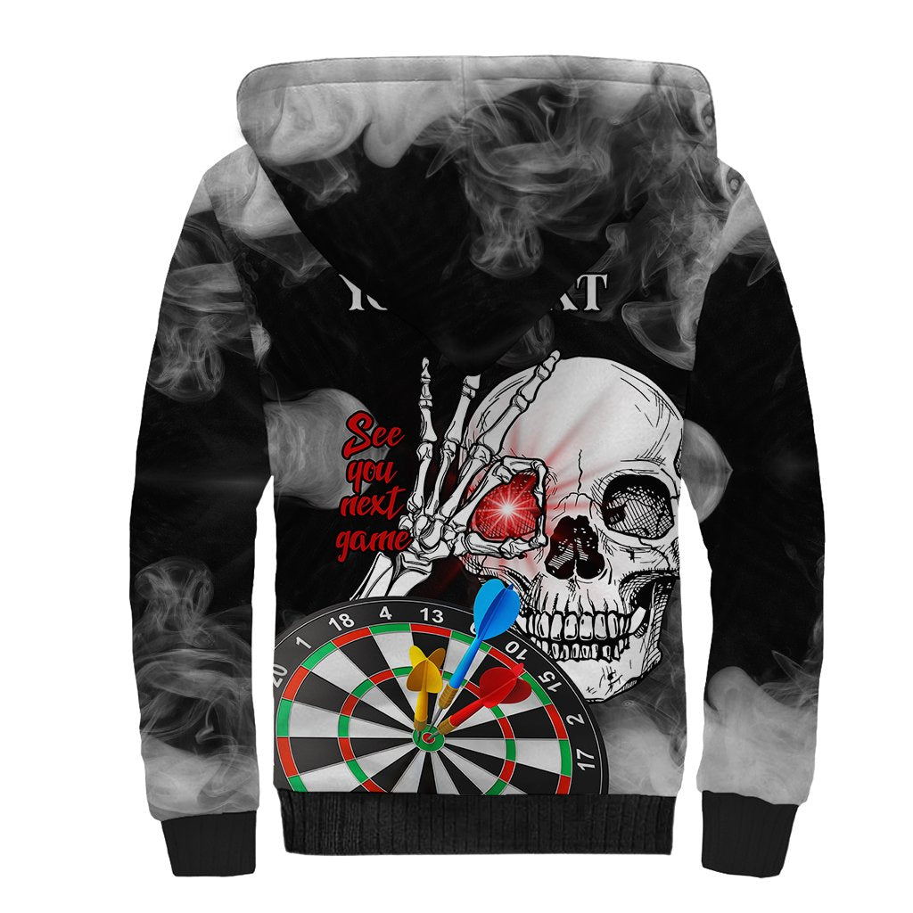 Personalised Skull Darts Sherpa Hoodie See You Next Game - Wonder Print Shop