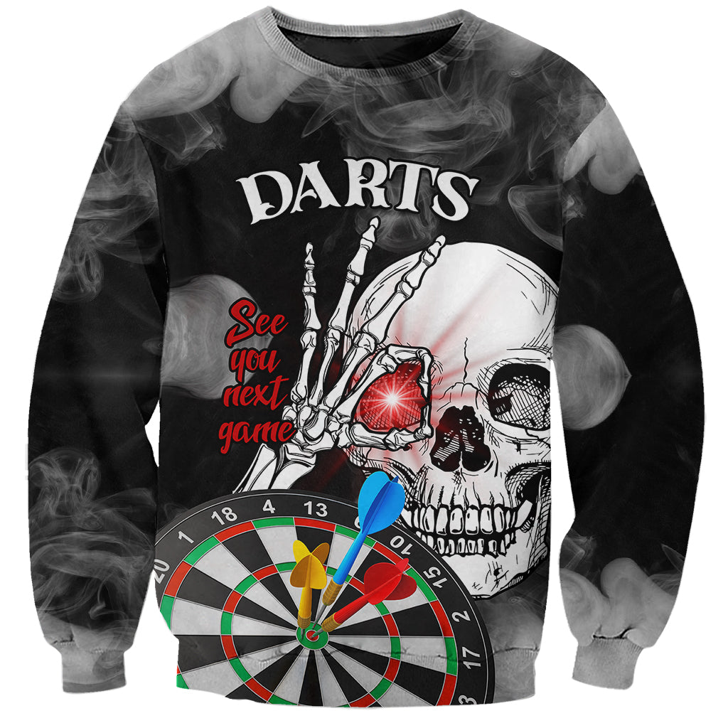 Personalised Skull Darts Sweatshirt See You Next Game - Wonder Print Shop