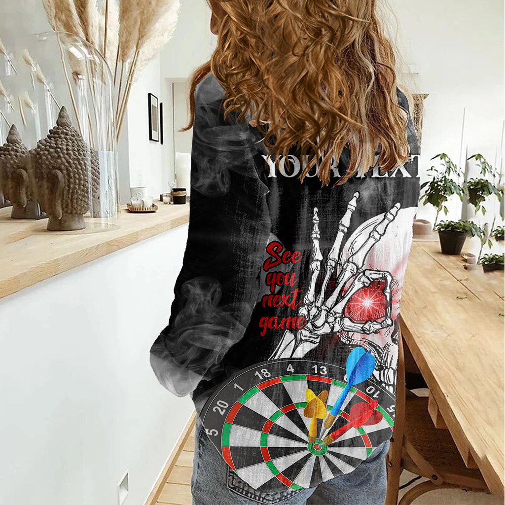Personalised Skull Darts Women Casual Shirt See You Next Game - Wonder Print Shop